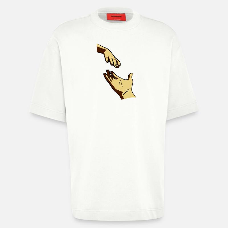 Hand reichen geben - Heavyweight T-Shirt - made by SPREAD  - OFF WHITE