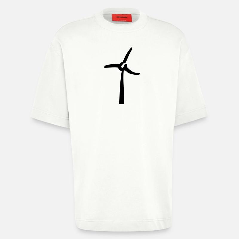 Windmill, éolienne, Windrad - Heavyweight T-Shirt - made by SPREAD  - OFF WHITE