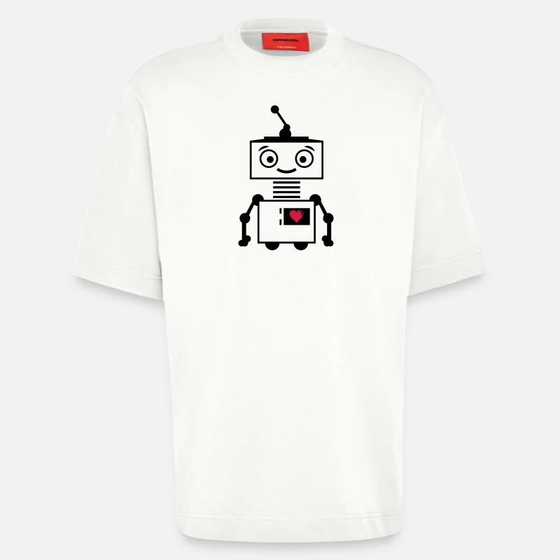 roboter_herz_2 - Heavyweight T-Shirt - made by SPREAD  - OFF WHITE