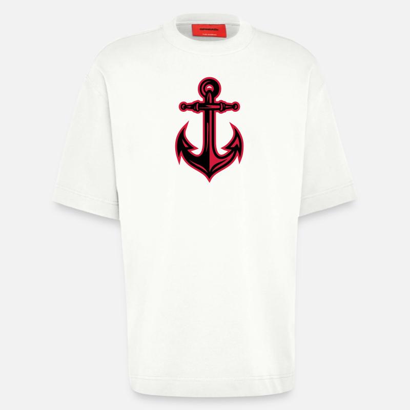 Anker Symbol - Heavyweight T-Shirt - made by SPREAD  - OFF WHITE