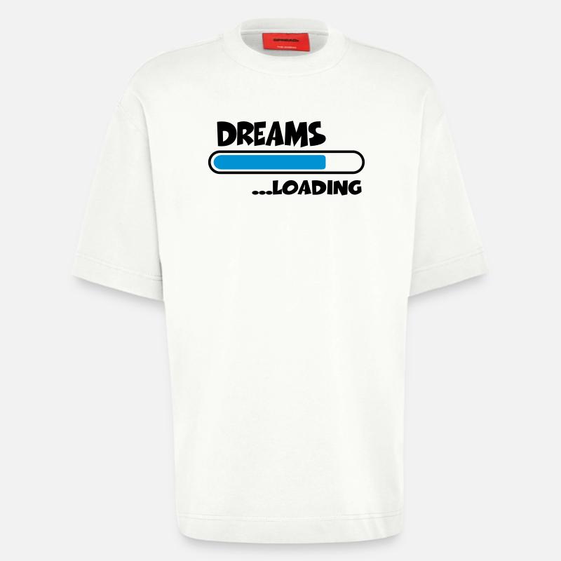 Dreams loading - T-shirt bio épais oversize fabriqué en UE - OFF WHITE