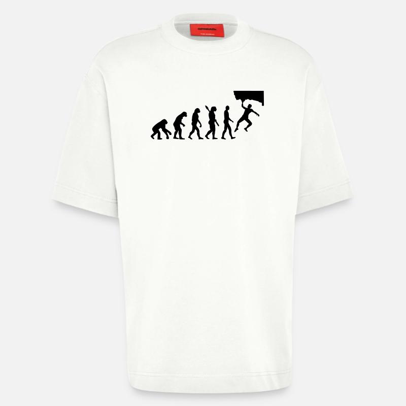 Evolution Bouldering - T-shirt bio épais oversize fabriqué en UE - OFF WHITE