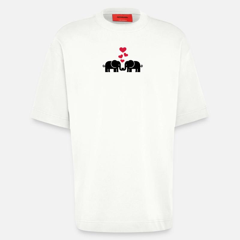 Elephants - Heavyweight T-Shirt - made by SPREAD  - OFF WHITE