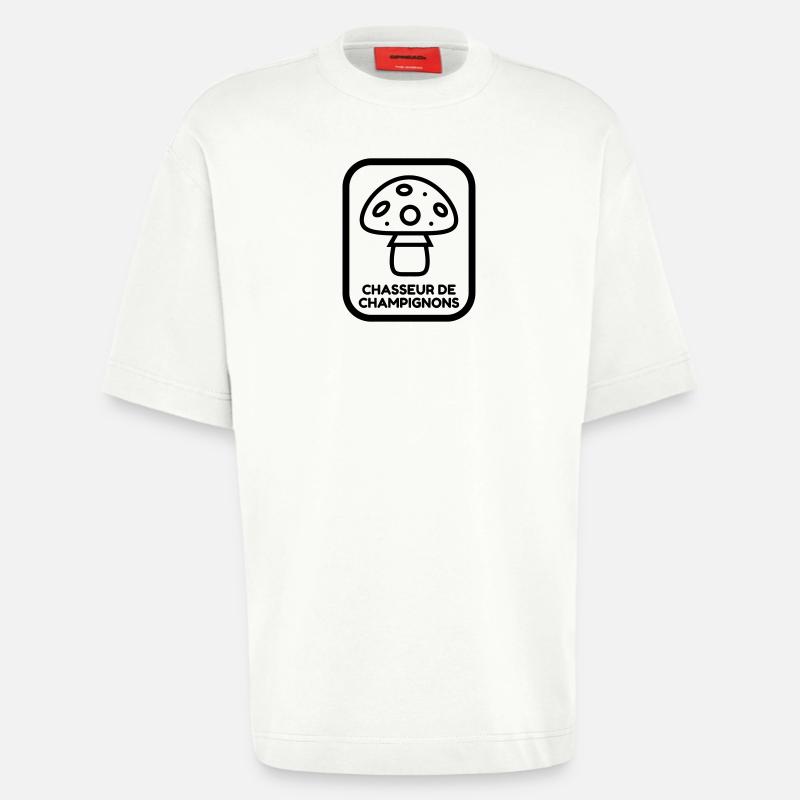 Chasse aux champignons / Champignon / Cueillette - T-shirt bio épais oversize fabriqué en UE - OFF WHITE