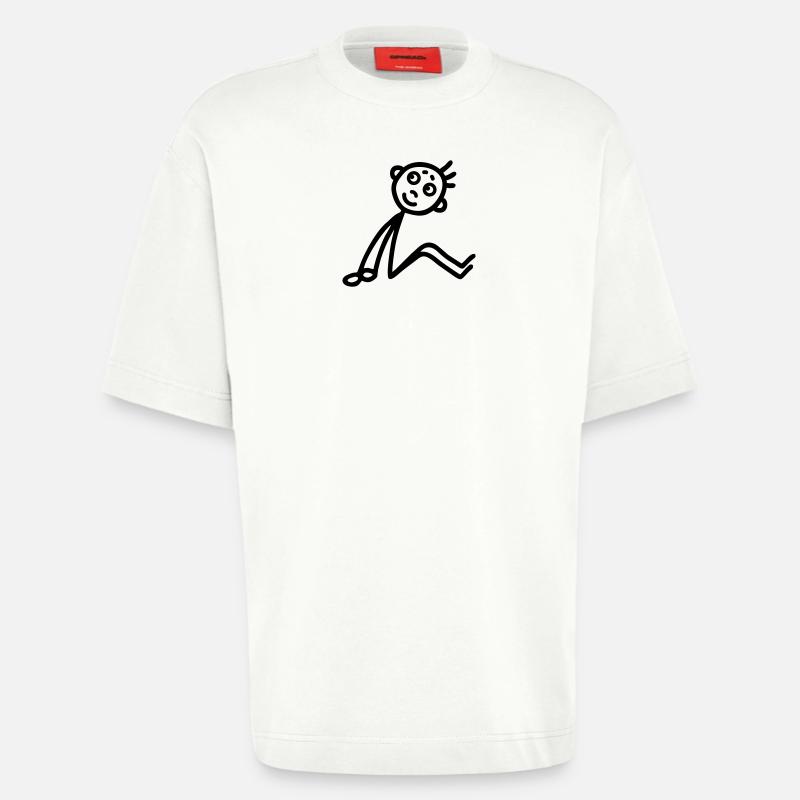 Männchen sitzend - Heavyweight T-Shirt - made by SPREAD  - OFF WHITE