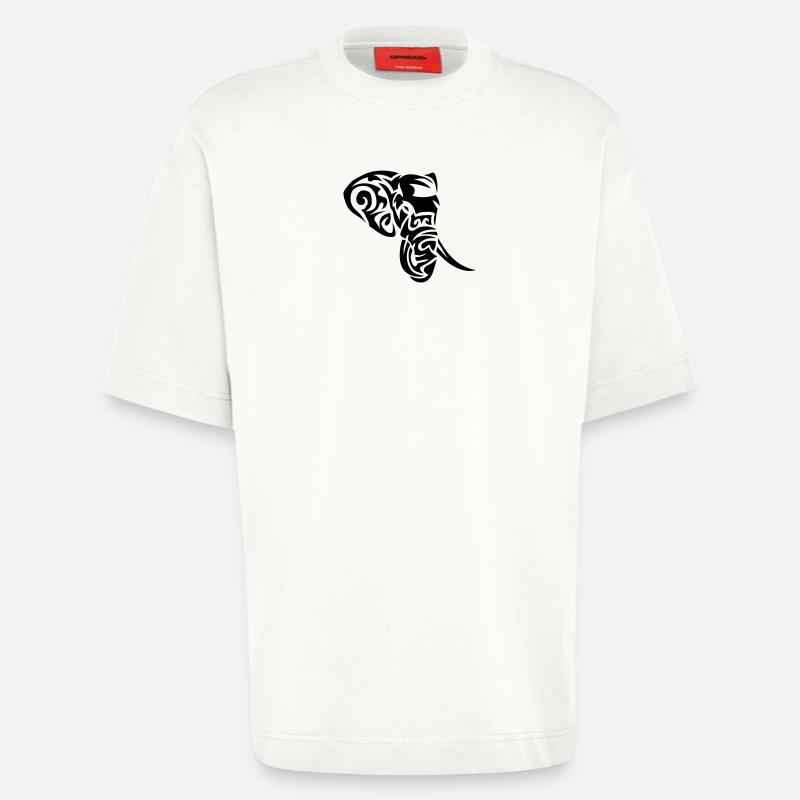 Stammes-Elefant elefant 402 - Heavyweight T-Shirt - made by SPREAD  - OFF WHITE