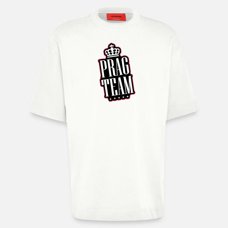 L’équipe de Prague - T-shirt bio épais oversize fabriqué en UE - OFF WHITE