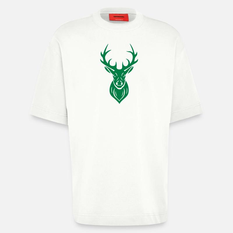 Hirsch Geweih - Heavyweight T-Shirt - made by SPREAD  - OFF WHITE
