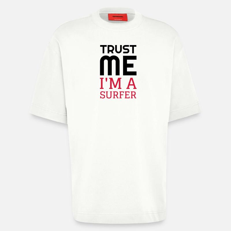 surf / surfeur / surfer / plage - T-shirt bio épais oversize fabriqué en UE - OFF WHITE