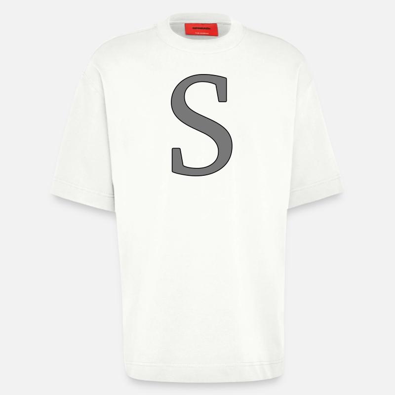 Buchstabe S Anfangsbuchstabe - Heavyweight T-Shirt - made by SPREAD  - OFF WHITE