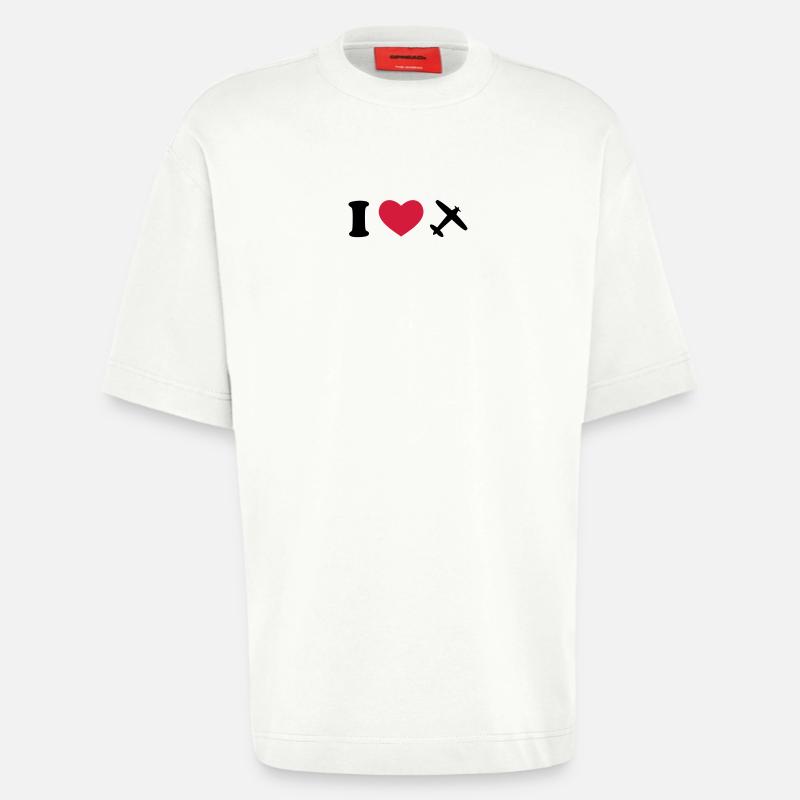 flugzeug - Heavyweight T-Shirt - made by SPREAD  - OFF WHITE