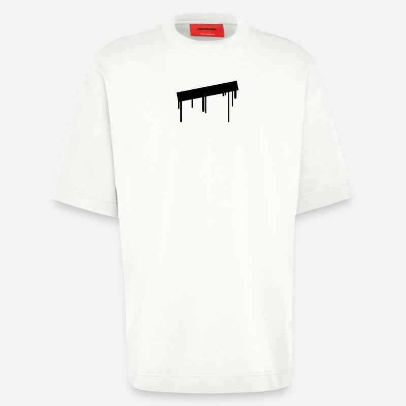 empty_graffiti_frame - T-shirt bio épais oversize fabriqué en UE - OFF WHITE