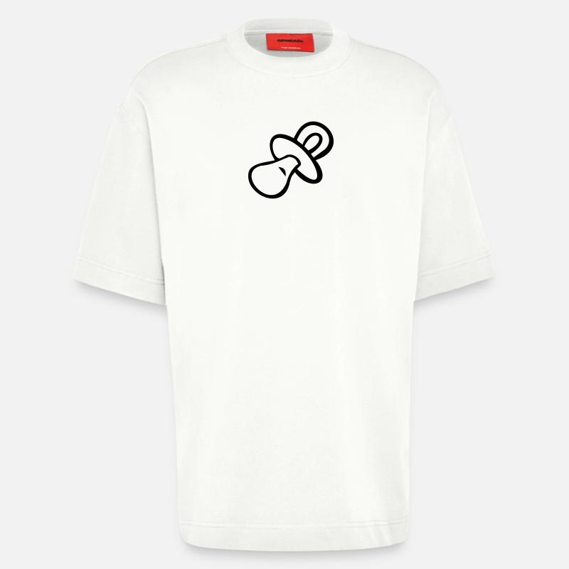 sucettes, bébé, biberon, l'enfant - T-shirt bio épais oversize fabriqué en UE - OFF WHITE