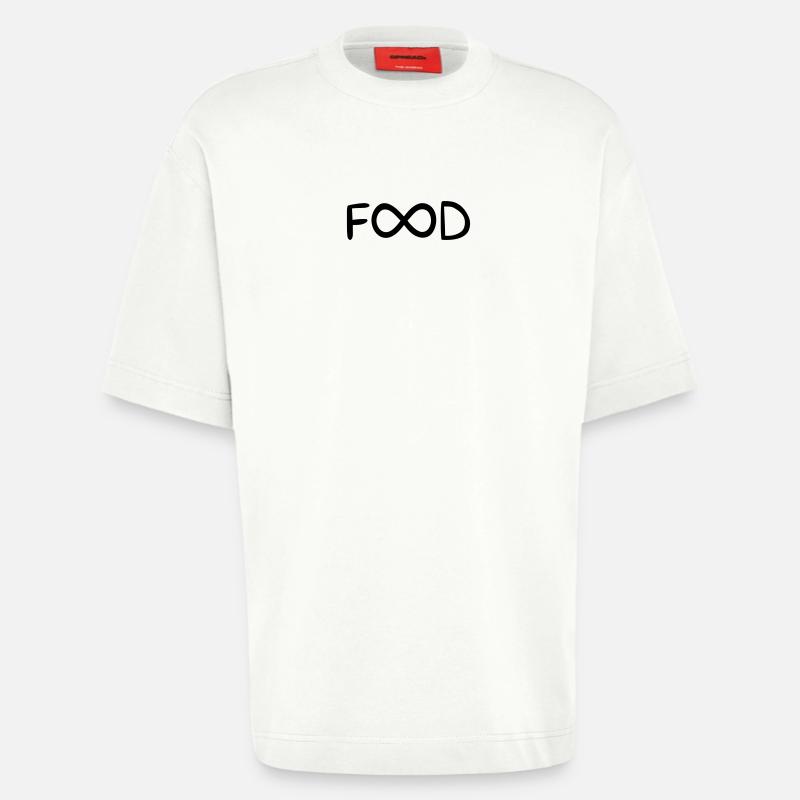 énonciations drôles de nourriture Infinity - T-shirt bio épais oversize fabriqué en UE - OFF WHITE