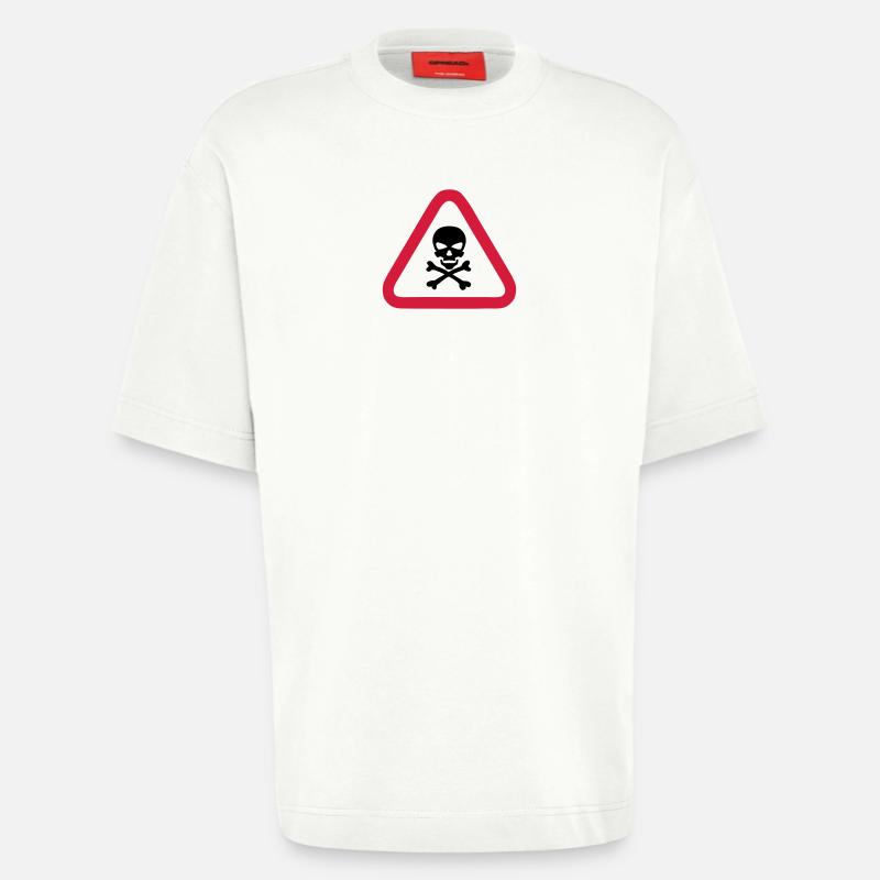 skull danger triangle panel 280) - Heavyweight T-Shirt - made by SPREAD  - OFF WHITE