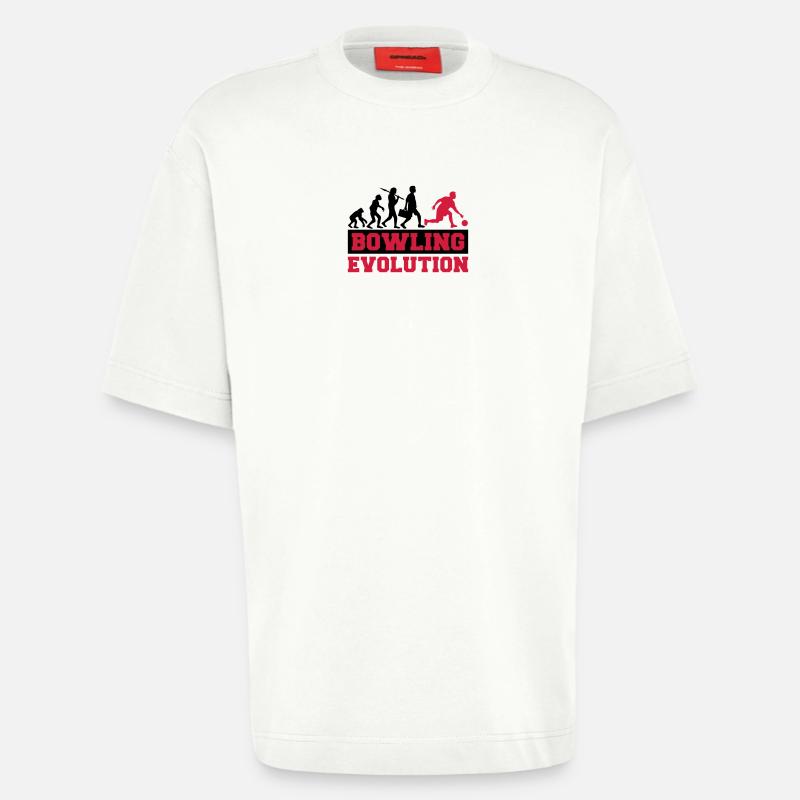 Bowling Evolution - Heavyweight T-Shirt - made by SPREAD  - OFF WHITE