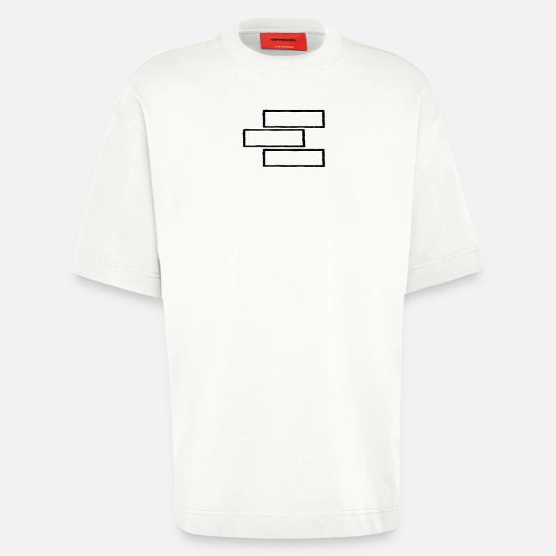 3 rectangular frame - Heavyweight T-Shirt - made by SPREAD  - OFF WHITE