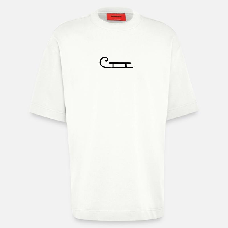 Schlitten einfach - Heavyweight T-Shirt - made by SPREAD  - OFF WHITE