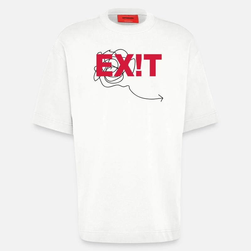 EXIT - T-shirt bio épais oversize fabriqué en UE - OFF WHITE