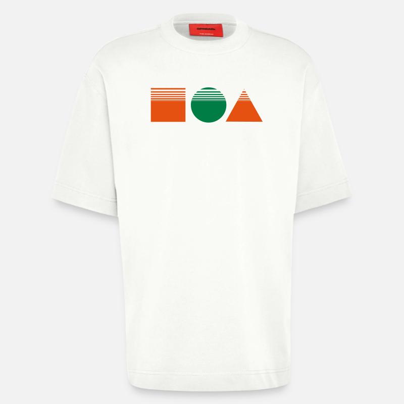 Conception rectangle / carré / triangle - T-shirt bio épais oversize fabriqué en UE - OFF WHITE