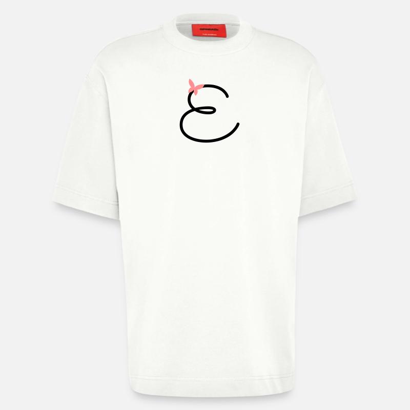 Buchstabe E Schmetterlingsbuchstabe - Heavyweight T-Shirt - made by SPREAD  - OFF WHITE