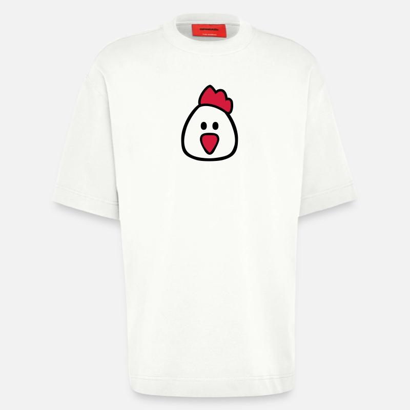 Chicken - Heavyweight T-Shirt - made by SPREAD  - OFF WHITE