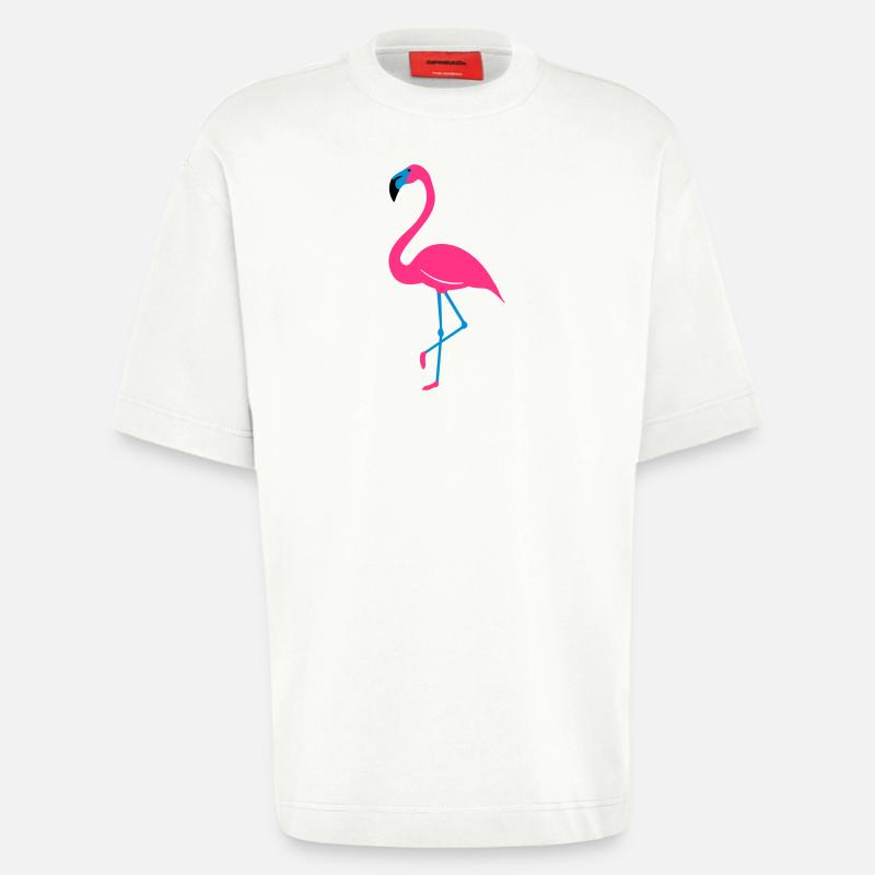 Flamingo Single Deluxe Balance - Heavyweight T-Shirt - made by SPREAD - OFF WHITE