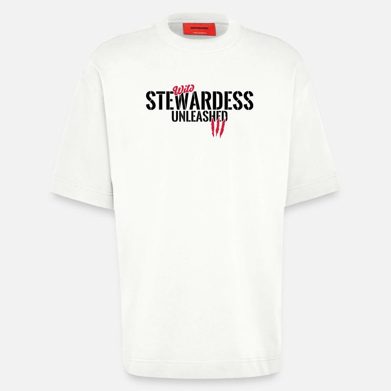 Wilde Stewardess entfesselt - Heavyweight T-Shirt - made by SPREAD  - OFF WHITE