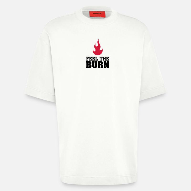 Feel The Burn (Flame) - Heavyweight T-Shirt - made by SPREAD  - OFF WHITE