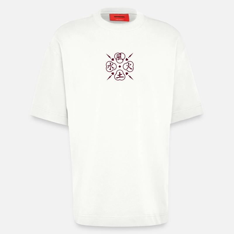 Vier Elemente / 4 elements (1c) - Heavyweight T-Shirt - made by SPREAD  - OFF WHITE