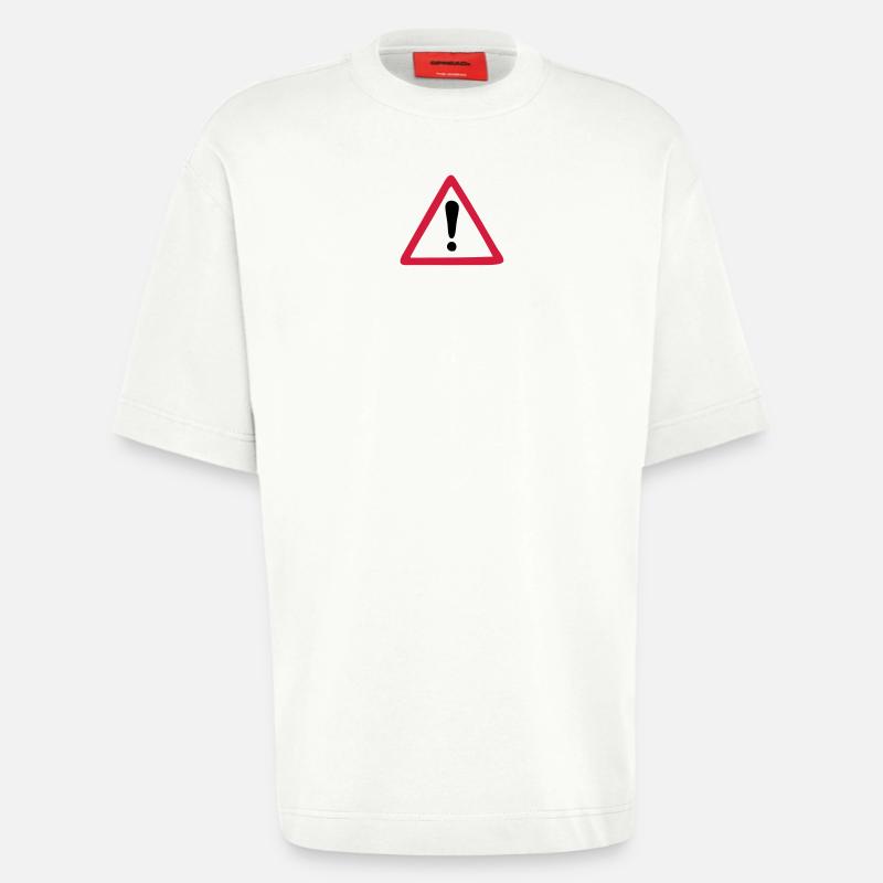 Warn Zeichen Warnung - Heavyweight T-Shirt - made by SPREAD  - OFF WHITE