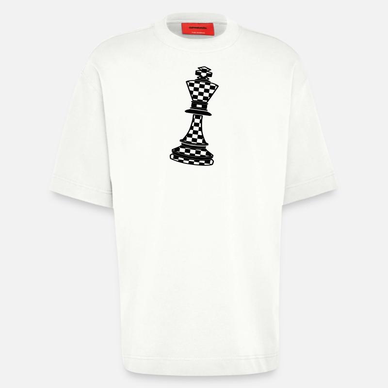Schachkönig kariert - Heavyweight T-Shirt - made by SPREAD  - OFF WHITE