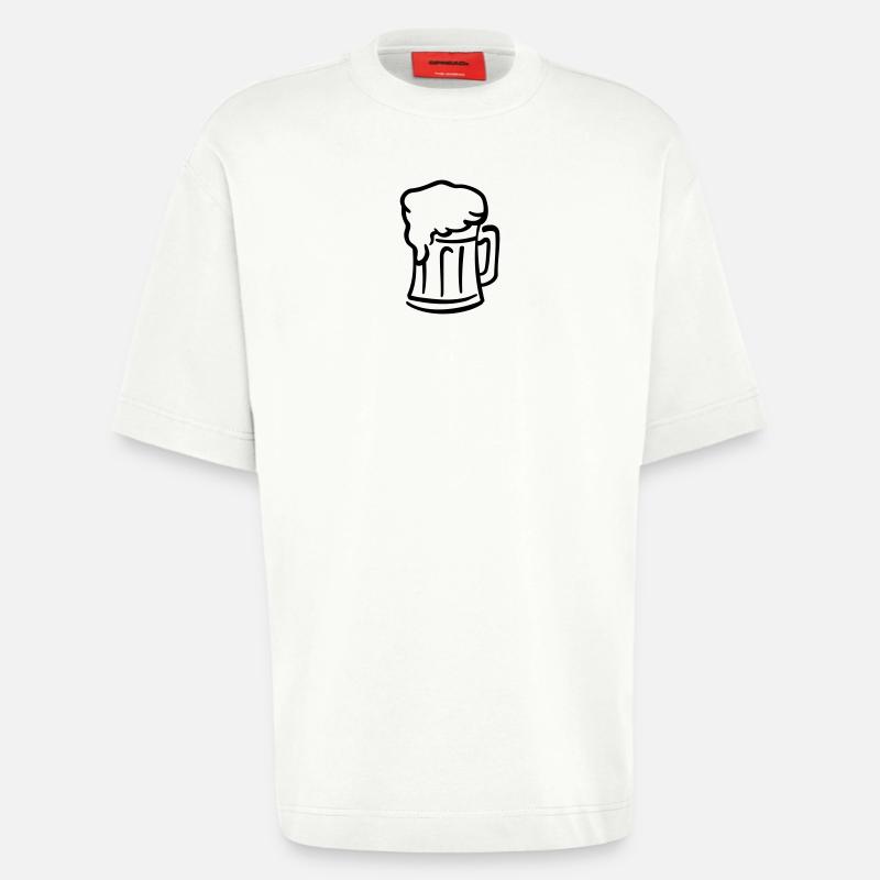 Bière - T-shirt bio épais oversize fabriqué en UE - OFF WHITE
