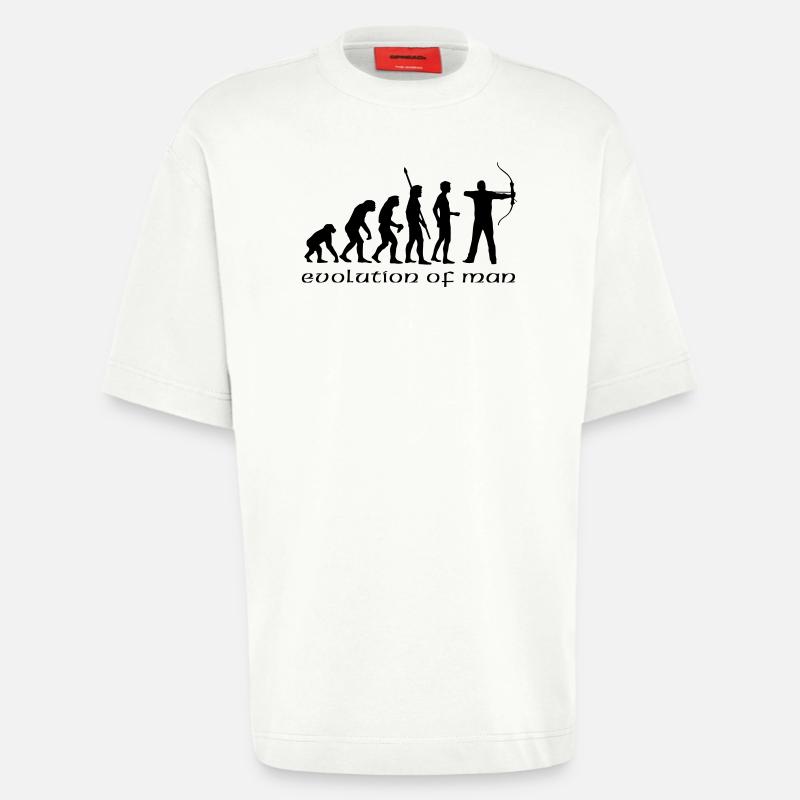 evolution_bogenschiessen_b - T-shirt bio épais oversize fabriqué en UE - OFF WHITE