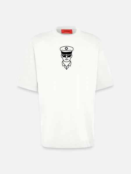 Cool police man face head - Heavyweight T-Shirt - made by SPREAD - OFF WHITE