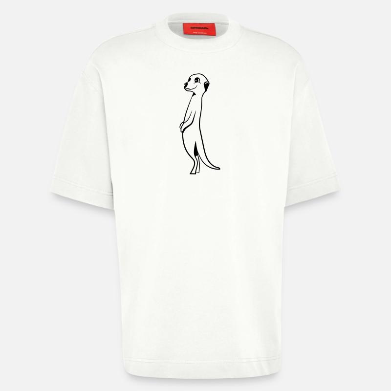 Suricates doux drôle - T-shirt bio épais oversize fabriqué en UE - OFF WHITE