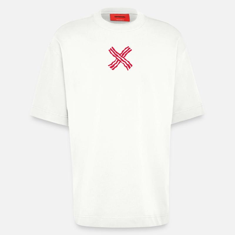Bacon Cross - Heavyweight T-Shirt - made by SPREAD  - OFF WHITE