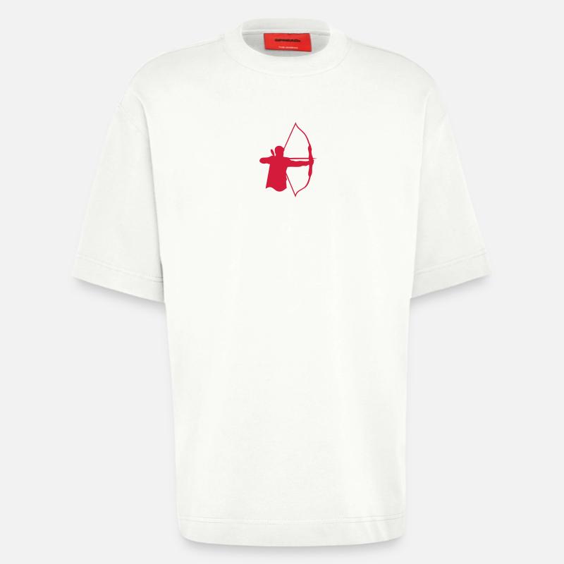 tir arc logo archery bogenschieben6 - T-shirt bio épais oversize fabriqué en UE - OFF WHITE