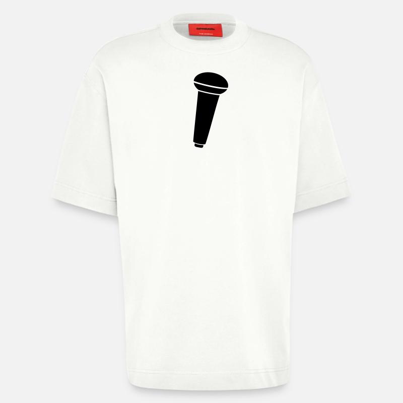 Microphone - T-shirt bio épais oversize fabriqué en UE - OFF WHITE