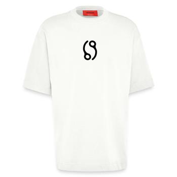 69 Schluss Pins - Heavyweight T-Shirt - made by SPREAD  - OFF WHITE - Vorne - Fiona (171cm)