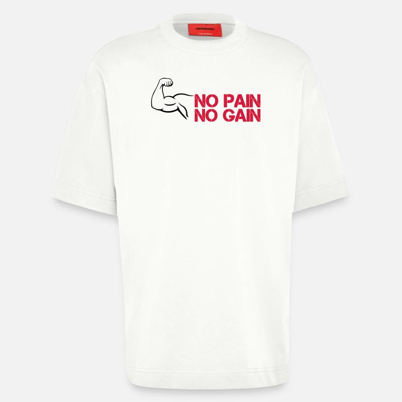 Gain de douleur au biceps - T-shirt bio épais oversize fabriqué en UE - OFF WHITE