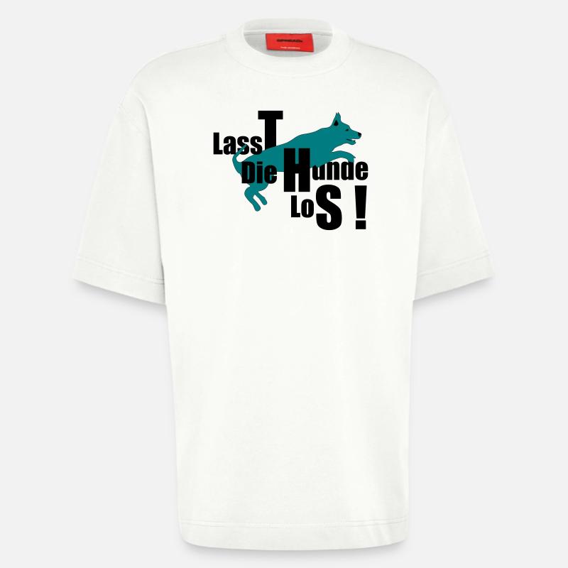 lassT die Hunde loS - Heavyweight T-Shirt - made by SPREAD  - OFF WHITE
