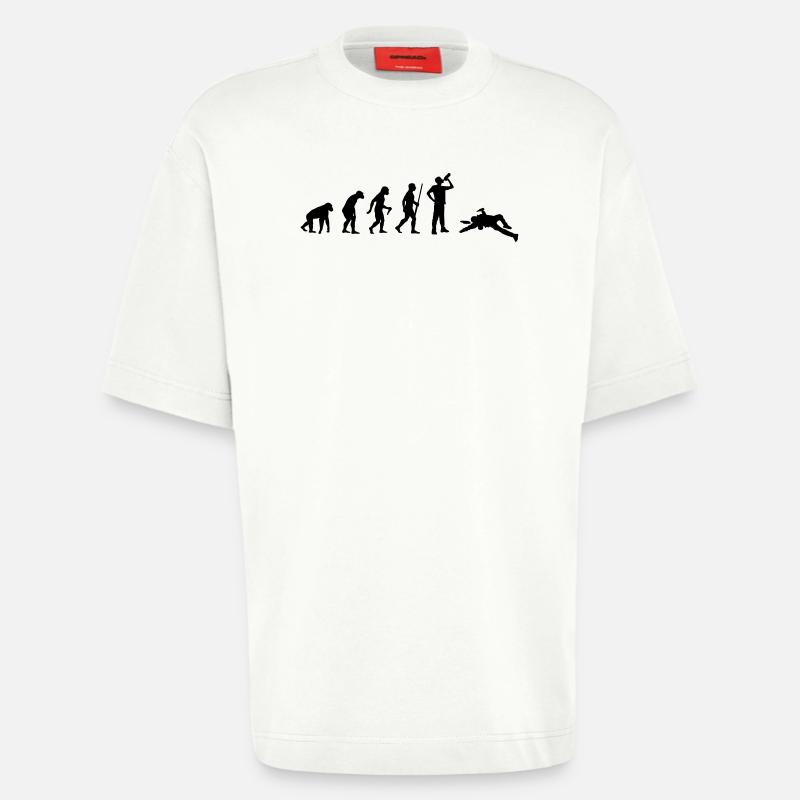 Drinking Evolution - Heavyweight T-Shirt - made by SPREAD  - OFF WHITE