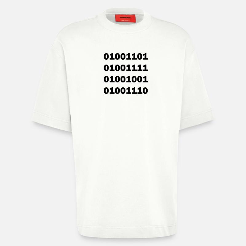 Binary code MOIN - Heavyweight T-Shirt - made by SPREAD  - OFF WHITE