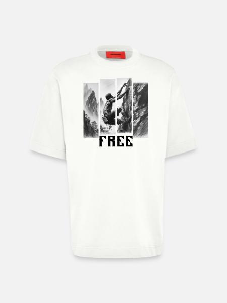Grimper - T-shirt bio épais oversize fabriqué en UE - OFF WHITE