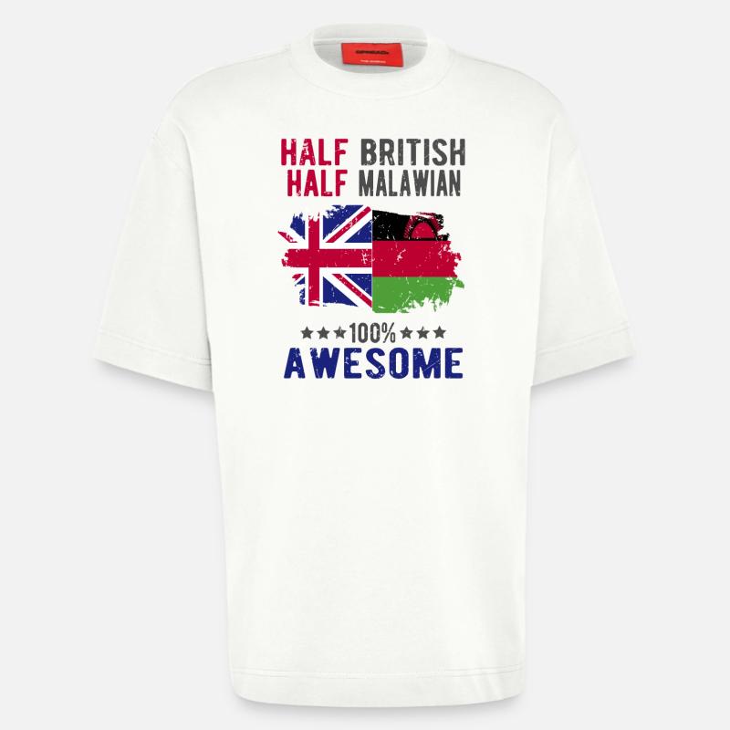 Halb Brite Halb Malawi - Heavyweight T-Shirt - made by SPREAD  - OFF WHITE
