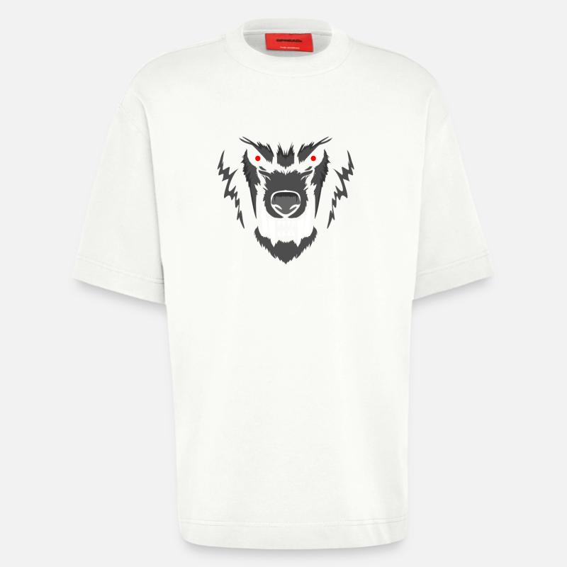 Werewolf Werwolfkopf Werwolf Wolfsmensch - Heavyweight T-Shirt - made by SPREAD - OFF WHITE