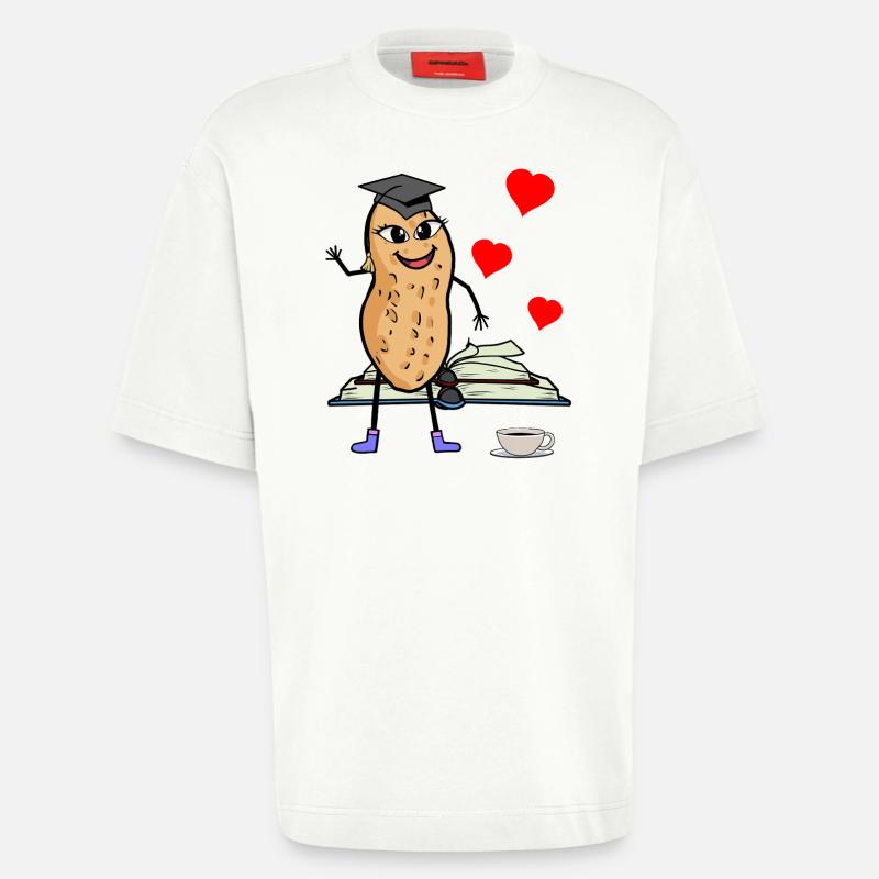 Erdnuss Studentin Studieren Studium Uni - Heavyweight T-Shirt - made by SPREAD  - OFF WHITE