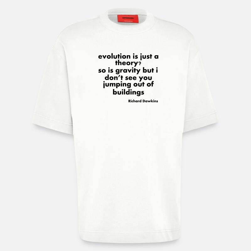 citations d'évolution - T-shirt bio épais oversize fabriqué en UE - OFF WHITE