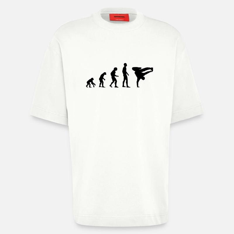 Breakdance Evolution Silhouette - T-shirt bio épais oversize fabriqué en UE - OFF WHITE